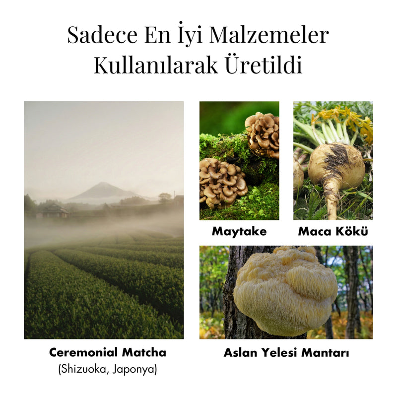 Fonksiyonel Mantar Takviyeli Ceremonial Grade Matcha