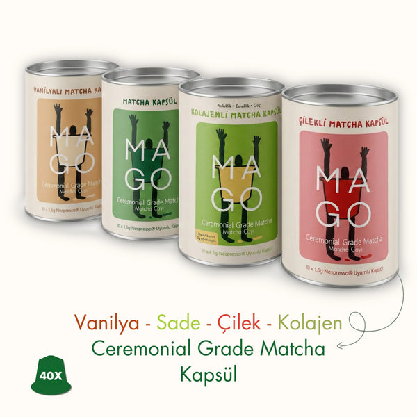 Tanışma Paketi: Sade-Çilek-Vanilya-Kolajenli Matcha Kapsülleri
