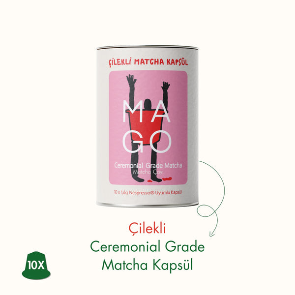 10 x Çilekli Ceremonial Grade Matcha Nespresso® Uyumlu Kapsül