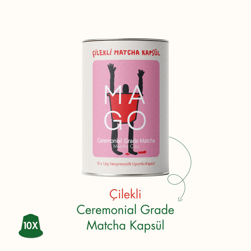 10 x Çilekli Ceremonial Grade Matcha Nespresso® Uyumlu Kapsül